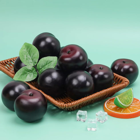 8pcs Gresorth Artificial Realistic Brin Plum Fake Fruit Home Party Decoration Photography Props Model Simulation