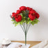 Duovlo Artificial Silk Peony Bouquets (Spring Red, Wedding Home Decoration, Pack of 1)