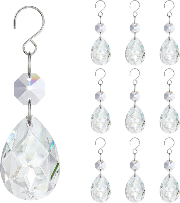 H&D HYALINE & DORA 3Inch Crystal Suncatcher Bauhinia Prisms Pendants 10Pcs Chandelier