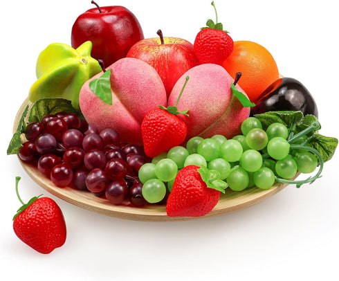 Fake Fruits Pack, Artificial Fruits Decoration Lifelike Fake Mixture Fruits for Home