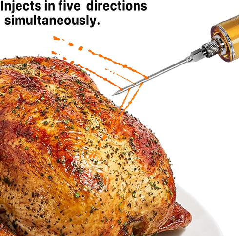 Meat Injector Syringe with 3 Marinade Injector Needles for BBQ Grill, Portable Turkey Injector Kit