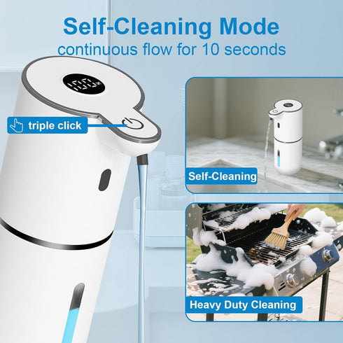 6-Level 12.8oz/380mL OHIFAST Automatic Liquid Soap Dispenser Touchless, USB Rechargeable Smart Hand Soap Dispenser