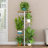 4 5 LINZINAR Plant Stand Indoor Tier Potted Multiple Plant Shelf Stands for Garden Corner Balcony Living Room White