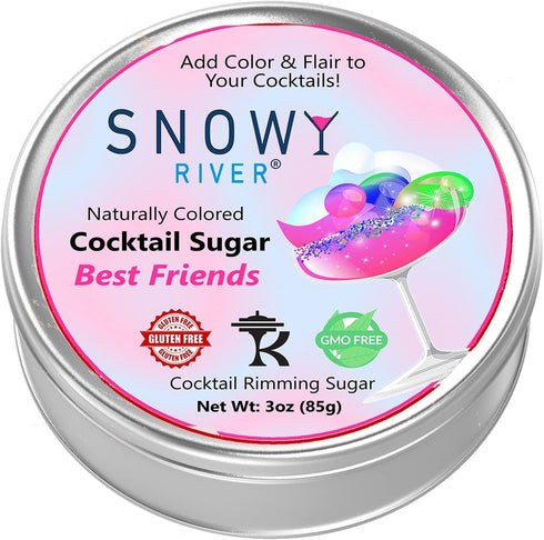 Snowy River Cocktail Sugar Rimmer Blends, Naturally Colored Sugar for Margaritas, Cocktails
