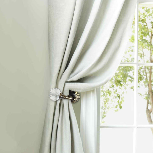 Curtain Tieback Hooks - Drapery Holdbacks with Crystal Ball Design, Metal Curtain Holdback (Bronze 2pcs)
