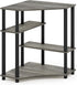 FURINNO Turn-N-Tube Space Saving Corner Desk, Grey/Black French Oak