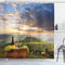 Ambesonne Winery Shower Curtain, Vineyard in Chianti Tuscany, Autumn Sunrise, 69" W x 70" L, Lime Green