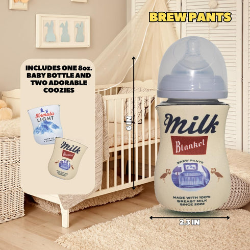 Coozies (2 Coozies 3) American Beer Themed for Baby Bottles - Funny Gift for New Parents & Baby Showers - Premium