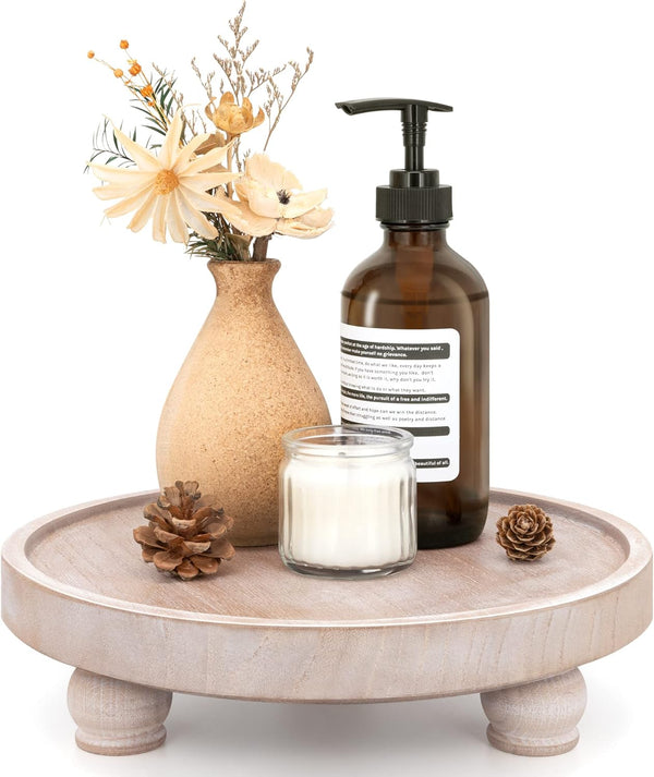 EOSAHR Farmhouse Wood Riser for Display : Decorative Pedestal Stand for Kitchen