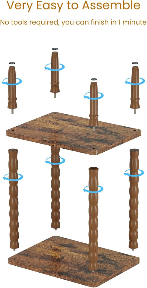 pikpuk Small Narrow Side Table, Vintage End Table - Skinny Bedside Nightstand for Small Spaces, Couch/Recliner Accent