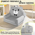 Cozy Kids Sofa Bed with Removable Washable Cover & Magic-Tape Backrest Foldable Toddler Chair Kid Couch, Crystal Velvet