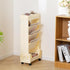 5 AGTEK Tier Rolling Utility Cart, Book Cart with Wheels, Office Book Carts with Divided Top Shelf for Organizing Books