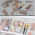 Clear Drawer Organizer Bins Set, 3pc Transparent Rectangle Trays for Bathroom Makeup Vanity and Office Desk Storage