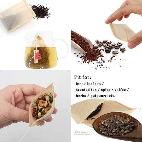 NEPAK 600 Pcs Disposable Tea Bags with Drawstring, Empty Tea Filter Bags for Loose Leaf Tea (2.36 x 3.15 inch)