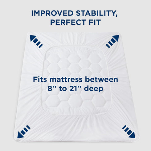 Bedsure Twin Mattress Pad Cover - Soft Quilted Protector, 39x75 Inches, White