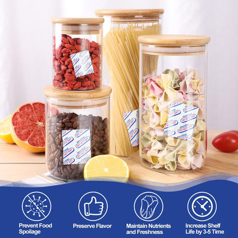100 Packs 100CC Food Grade Oxygen Absorbers, Long Term Food Storage for Vacuum Bags, Mason Jars