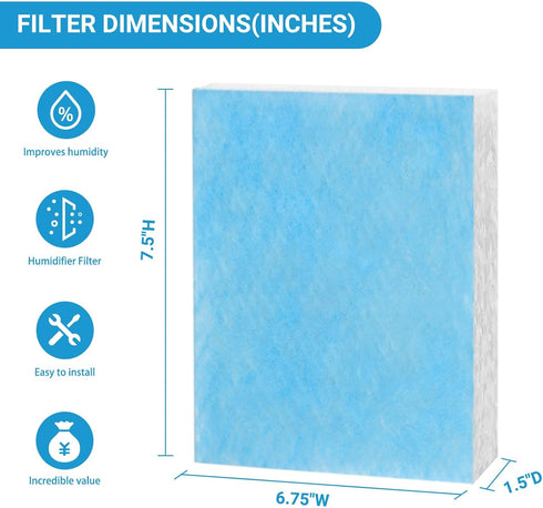 Lemige 4 Pack HFT600 Humidifier Filters Compatible with Honeywell HEV615 and HEV620, Upgraded HFT600PF1