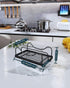 Movable Sponge Holder for Kitchen Sink, 304 Stainless Steel Caddy with Detachable Drip Tray for Countertop