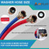 10FT Rubber Washing Machine Hoses,Washer and Dryer Hose 3/4 Connection Supply Lines for Hot and Cold Water Washer Hoses-by MIFLUS,Universal Washing Machine Hose (2 Packs)
