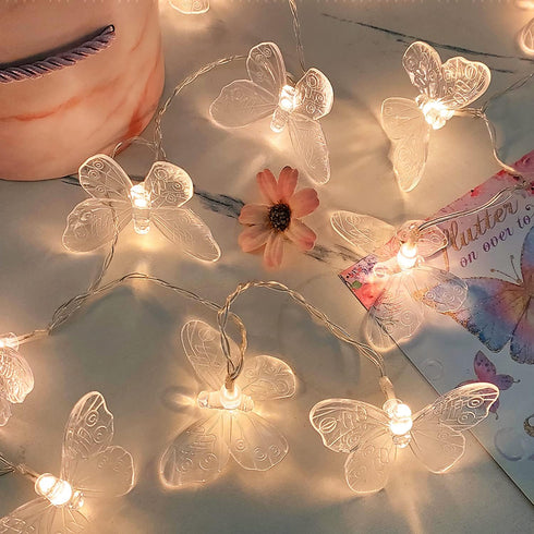 Dragonfly String Lights, 10 Feet 20 LED Retro Style Copper Wire Fairy Lights for Garden Wedding Party Holiday Decoration