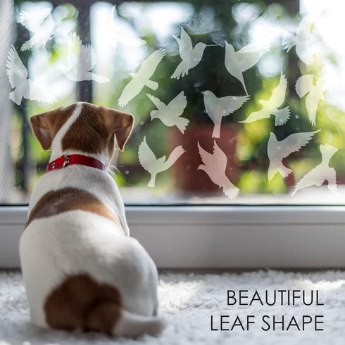 32 Pieces Window Strike Prevention Stickers: Anti-Collision Hummingbird Butterfly Leaf Shapes for Glass