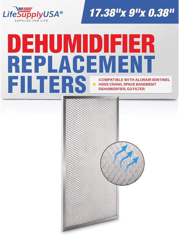 LifeSupplyUSA Filter Replacement for AlorAir Sentinel HD55 Dehumidifier, G3 Filter