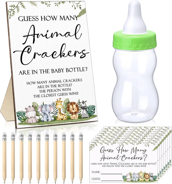 Dandat 122 Pcs Woodland Safari Baby Shower Games Guess How Many Crackers