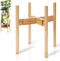 RAINBLELAND Indoor Plant Stand, Adjustable Wooden Tall Plant Stand, Indoor Planter Holder,