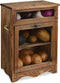Ikee Design Wooden Countertop Potato and Onion Storage Bin, Rustic Color, 11.8W x 6.8D x 16H in