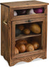 Ikee Design Wooden Countertop Potato and Onion Storage Bin, Rustic Color, 11.8W x 6.8D x 16H in