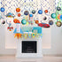 Blulu 30 Pcs Outer Space Party Decoration, Blue Solar System Planet UFO Rocket Astronaut Hanging Swirls
