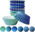 qiqee 300 Count Medium Size Cupcake Liners, 6 Designs Blue Gradient Baking Cups, Cupcake Papers, Cupcake Wrappers