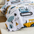 Set Sets NTBED Construction Truck Twin Comforter for Boys Kids Forest Vehicles Excavator Lightweight Microfiber Bedding