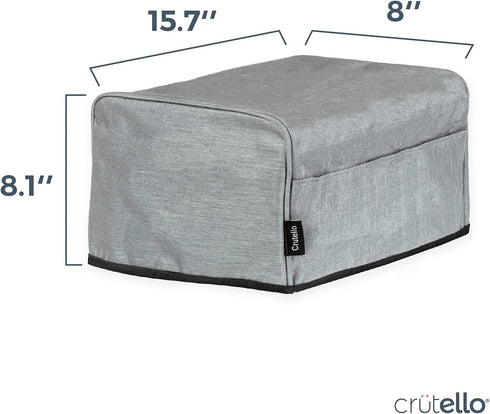 Crutello Toaster Cover for 4 Slice Long Slot Toaster with Storage Pockets, Small Appliance Dust Cover