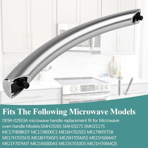 Upgrade DE94-02933A Microwave Door Handle - Compatible with Samsung ME19R7041FS ME18H704SFS, Replaces DE94-04309A
