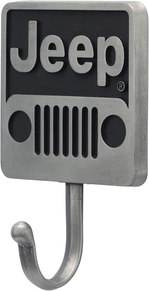 Open Road Brands Jeep Grille Metal Wall Hook for Coats, Jackets, Keys and More
