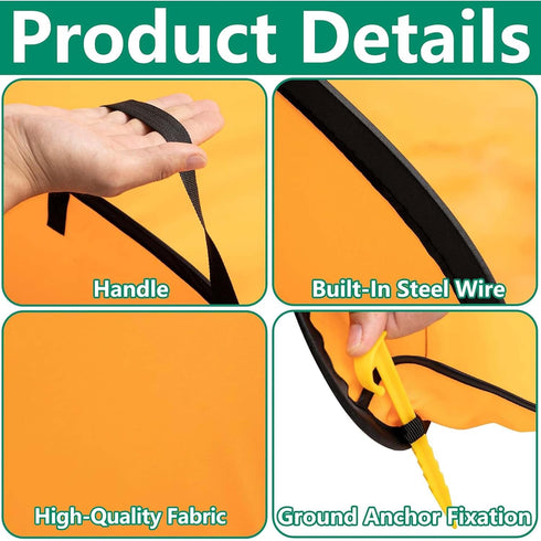 LFUTARI 2 140 Pcs Gallon Pop up Leaf Collector, Foldable Lawn Leaf Pick Up Bag Tool, Large Yard Dustpan Type Garden