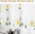 ZHH Sheer Embroidery Valance for Window with Daisy - Short White Kitchen Curtain, 1 Panel, 17x70inch