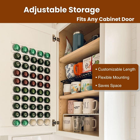 Coffee Pod Holder, K Cup Holders for Counter, 10 PCS Wall Mount Coffee Pods Storage Organizer with Adhesives