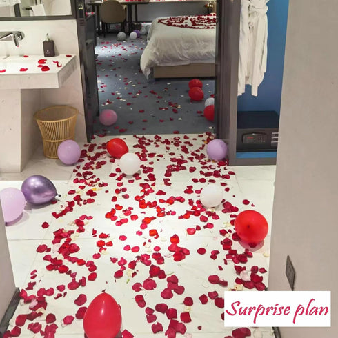 CODE FLORIST 2200 PCS Dark-Red Silk Rose Petals for Romantic Night, Wedding, Proposal Anniversary Decorations