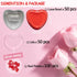 Heart Shaped Cake Pans for Baking with Red Petals, BLVRYVIO 50 Sets Aluminum Cupcake Cups with Lids, 100 ml/ 3.5 Ounces Red Disposable Mini Foil Pans for Valentine's Day Wedding Parties by BLVRYVIO