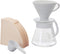 Hario V60 Ceramic Pour Over Coffee Set, Size 02, White