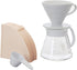 Hario V60 Ceramic Pour Over Coffee Set, Size 02, White