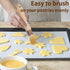 3 Pcs Natural Bristle Pastry Brush Set - Cooking, Food, Butter, and BBQ Brushes for Sauce and Baking