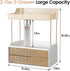 Delamu 2-Tier 2-Drawer Bathroom Counter Organizer, Multi-Purpose Makeup Organizer, Large Skincare Organizer, Amber