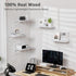 COCOYA 7.3" Set 3, Wall Shelves Deep of Solid Paulownia Wood Wider Longer Sturdy Easy to Install Wall Mounted