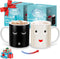 IPOW 2 Pack Color Changing Magic Mug, Heat Sensitive Ceramic Coffee Mugs, 12 Oz