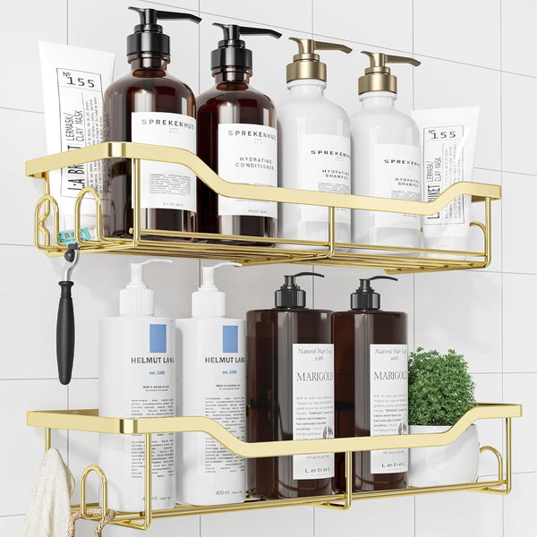 Kitsure Shower Caddy Large - Adhesive Shower Organizer, Stainless Steel Shelf for