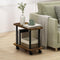 Furinno Turn-N-Tube Side Table, 2-Tier Oval Sofa End Table with Wheels, Toolless