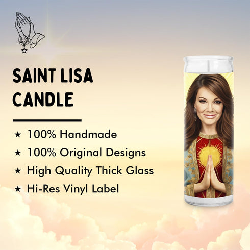 Lisa V Celebrity Glass Jar Candle - Unscented Handmade Soy Wax Votive Candle, 8 Inch for Home Decor
